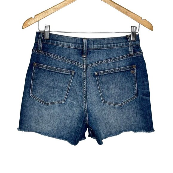 Madewell High Rise Jean Shorts Womens Size 25 Blue Denim Stretch Raw Hem - Picture 3 of 10